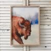 American Bison Wall Art - Rustic Wildlife Decor for Home or Office