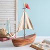 Nautical Handcrafted Sailboat Sculpture - Unique Home Decor Piece