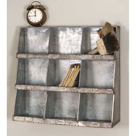 Rustic Galvanized Wall Cubbies - Space-Saving Storage Solution for Home or Office