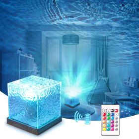 Water Ripple Lamp, USB Night Light Romantic Atmosphere Light Projector for Photography