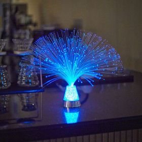 LED Fiber Optic Lamp,USB/Battery Powered ,Color Changing Crystal Base