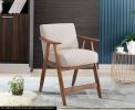 Contemporary Design 1pc Counter Height Chair Stylish Durable Wooden Brown Fabric Upholstery Cushioned Seat Backrest Home Furniture