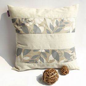 Onitiva - [Dream Land] Linen Stylish Patch Work Pillow Cushion Floor Cushion (19.7 by 19.7 inches)