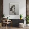 Hand Made Pencil Art work "Equus Rising" for wall decor Painting