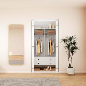 Closet Organizer System with Drawers,Walk in Closet Organizers and Storage, Wardrobe Closet with Closet Shelves