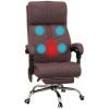 Executive Massage Office Chair with 4 Vibration, Computer Desk Chair, PU Leather Heated Reclining Chair with Adjustable Height, Swivel Wheels, Brown