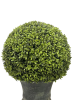 32" Ball Topiary in Grey Pedestal Pot, Artificial Faux Plant for indoor and outdoor