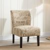 Capa Chalkboard Light Print Fabric Armless Contemporary Accent Chair