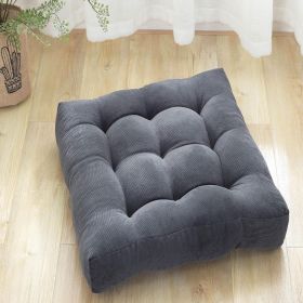 Two sets of meditation floor cushions, large square pillows suitable for adults, tufted corduroy floor cushions for tatami living room, gray