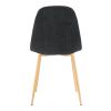 Deep Grey Modern Fabric Chairs with wood-transfer Metal Leg set of 4