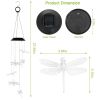 Solar Powered Dragonfly Lights Wind Chimes LED Color Changing Hanging Wind Lamp Waterproof Decorative Night Lamp