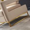 Modern Velvet Accent Chair, Elegant Armchair with Stainless Steel Base