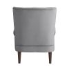 Modern Aesthetic Accent Chair Dark Gray Velvet Channel Tufted Back Solid Wood Furniture 1pc Stylish Home Traditional Contoured Arms