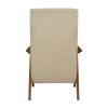 Modern Accent Chair 1pc Light Brown High Back Chair Cushion Seat and Back Walnut Finish Solid Wood Living Room Furniture