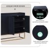 Modern Sideboard Elegant Buffet Cabinet with Large Storage Space for Dining Room, Entryway (Black)