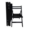 Furniture Slatted Wood Folding Special Event Chair - black, Set of 4, FOLDING CHAIR, FOLDABLE STYLE