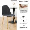 Deep Grey Modern Fabric Chairs with wood-transfer Metal Leg set of 4