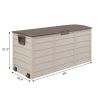 75gal 260L Outdoor Garden Plastic Storage Deck Box Chest Tools Cushions Toys Lockable Seat