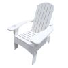 Outdoor or indoor Wood Adirondack chair with an hole to hold umbrella on the arm ,white