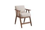 Contemporary Design 1pc Counter Height Chair Stylish Durable Wooden Brown Fabric Upholstery Cushioned Seat Backrest Home Furniture