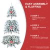 9ft PVC Flocking Hinged Tree Environmentally Friendly Fireproof Artificial Christmas Flocked Tree