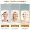 5.98x8.62in Lighted Makeup Mirror Vanity Desk Mirror Small LED Mirror with 3 Light Colors Touch Screen Brightness Adjustable USB Rechargeable