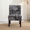 Capa Chalkboard Shadow Print Fabric Armless Contemporary Accent Chair