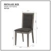 Dining Chairs Set of 2 Wood Dining Room Chair with MDF + sponge Back, Kitchen Room Chair Side Chair, Light grey Base with Grey Cushion