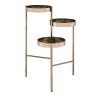 Gold Plant Stand with 3 Open Storage Compartment