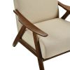 Modern Accent Chair 1pc Light Brown High Back Chair Cushion Seat and Back Walnut Finish Solid Wood Living Room Furniture