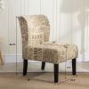 Capa Chalkboard Light Print Fabric Armless Contemporary Accent Chair