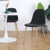 Deep Grey Modern Fabric Chairs with wood-transfer Metal Leg set of 4