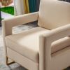 Modern Velvet Accent Chair, Elegant Armchair with Stainless Steel Base