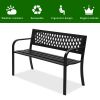 47in PVC Mesh Backrest Iron Bench Black