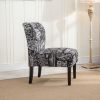 Capa Chalkboard Shadow Print Fabric Armless Contemporary Accent Chair