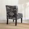 Capa Chalkboard Shadow Print Fabric Armless Contemporary Accent Chair