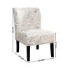 Capa Chalkboard Shadow Print Fabric Armless Contemporary Accent Chair