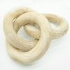 Natural Wood 3-Link Decorative Round Chain Decor for Bookshelf, Coffee Table