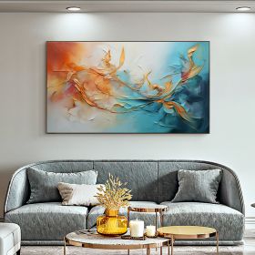 Hand Painted Oil Painting Original Framed Colorful Oil Painting On Canvas Large Wall Art Abstract Flowers Painting Custom Painting Living room Wall Ar (Style: 01, size: 150x220cm)