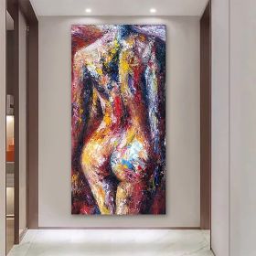 Handmade Oil Painting Canvas Wall Art Decoration Modern Female Nude Human Body Living Room Hallway Bedroom Luxurious Decorative Painting (size: 60x120cm)