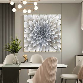 Handmade Oil Painting Original Abstract Flower oil Painting on Canvas Silver Texture Acrylic Painting Modern Floral Art Bedroom Home Decor Wall Art (Style: 01, size: 80x80cm)