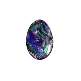 1 Set Lava Dragon Egg Crystal Transparent Resin Statue Luminous Dinosaur Eggs Souvenir Resin Craft Ornamental Home Decor Gifts (Ships From: CN, Color: Purple)