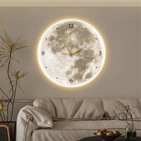 Moon Wall Clock, Moon Ambient night lights, Kids Room Lightings (Style: Textured Surface)