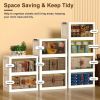 3Pcs Foldable Storage Bins with Lid Front Magnetic Door Collapsible Stackable Closet Organizer Containers with 4Pcs 360° Rotatable Wheels